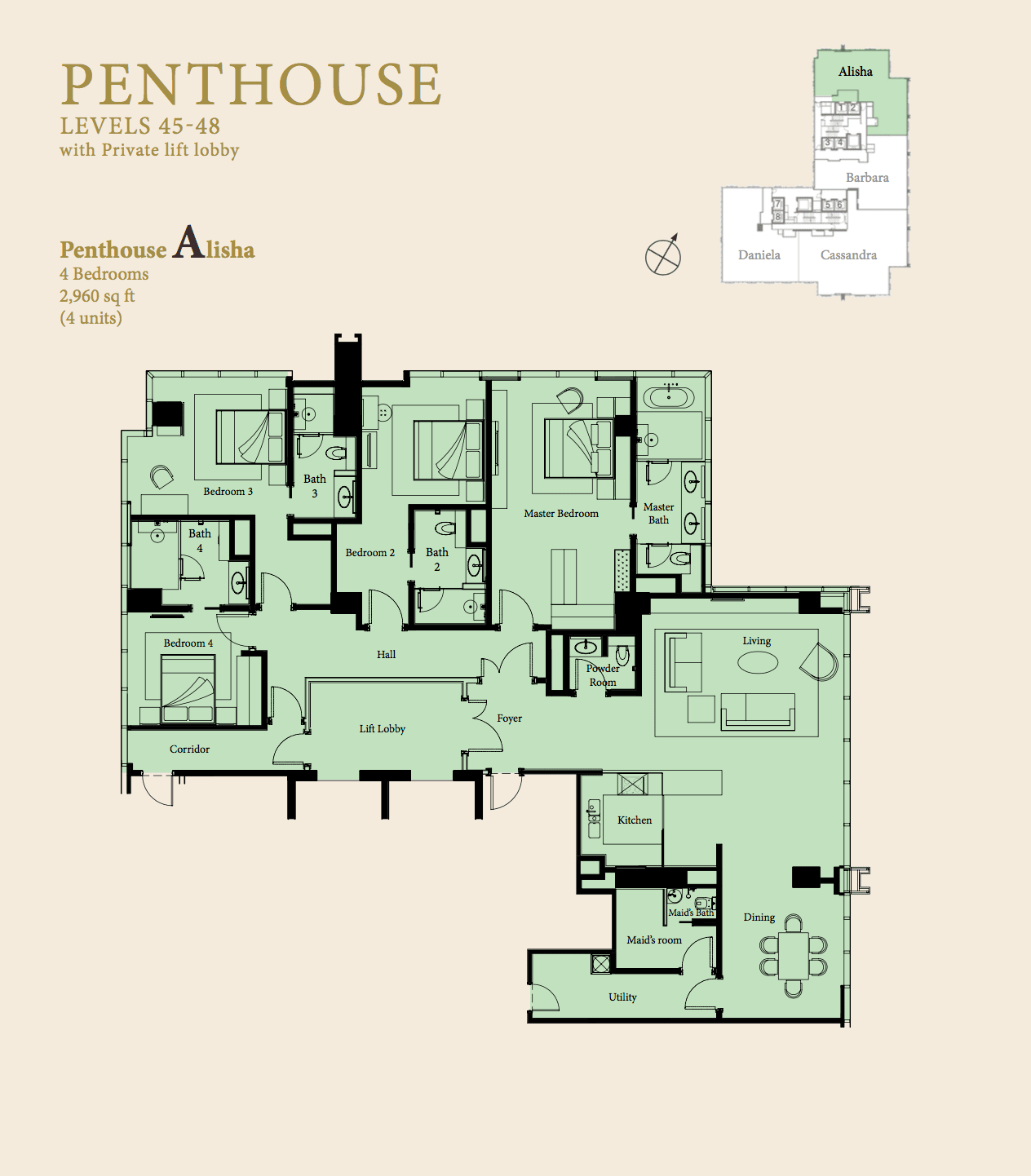 PENT HOUSE A 2960SQFT 274平米